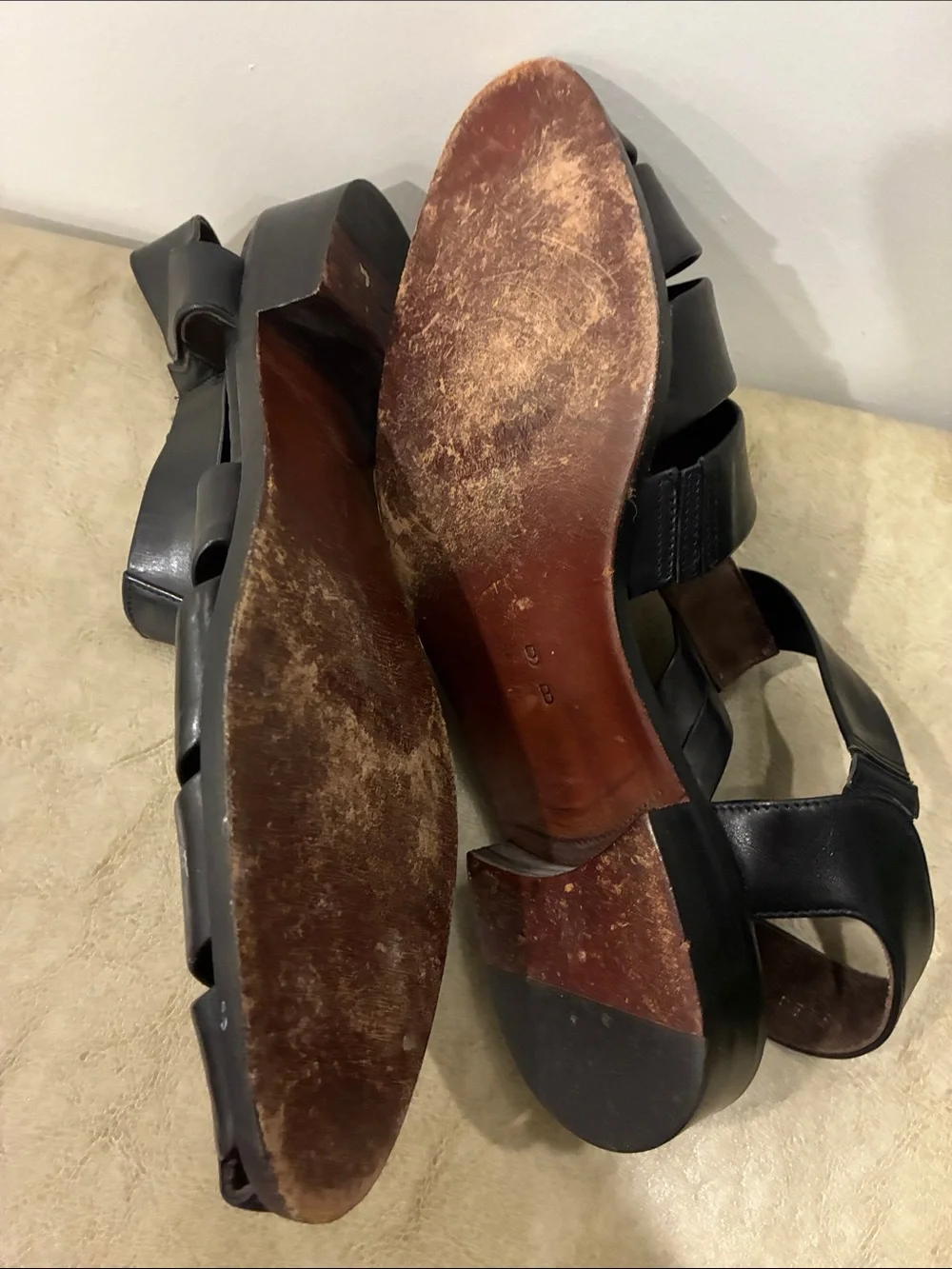 Cole Haan Black Leather Men's Strappy Fisherman Sandals